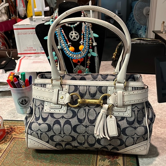 Coach | Bags | Classic Denim Pattern Coach Caryallcoach | Poshmark